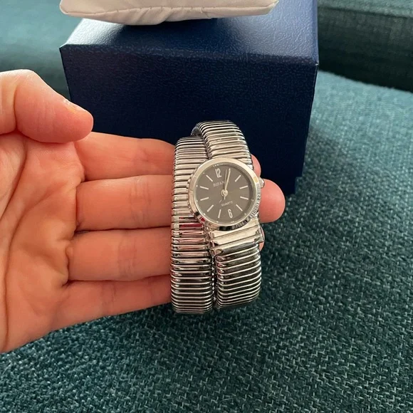 NEW Rocky IV Adrian Balboa Talia Shire Serpentine Snake Watch Silver/ Gray Face - Picture 2 of 7